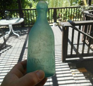 Antique C.  1870s Blob Top Soda Memphis,  Tenn Sea Glass Effect