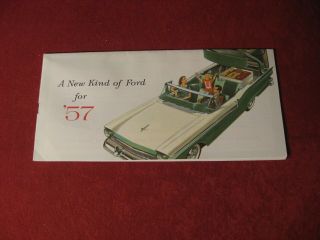 Nos 1957 Ford & Thunderbird Dealer Showroom Sales Brochure 57 Retractable Tbird