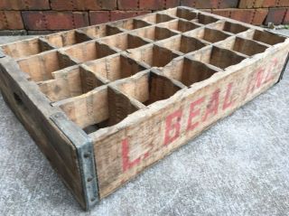 Vintage Wooden Soda Crate Wood Box L.  Beal Inc.  Sioux Falls South Dakota