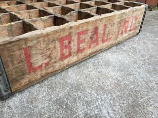 Vintage Wooden Soda Crate Wood Box L.  Beal Inc.  Sioux Falls South Dakota 2