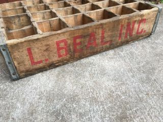 Vintage Wooden Soda Crate Wood Box L.  Beal Inc.  Sioux Falls South Dakota 5