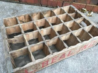 Vintage Wooden Soda Crate Wood Box L.  Beal Inc.  Sioux Falls South Dakota 8