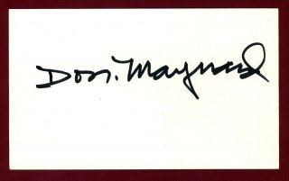 Don Maynard Nfl Professional Football Hall Of Fame Signed 3x5 Card C15260