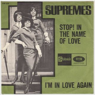 Diana Ross & Supremes Stop In The Name Rare Denmark 45 Ps Tamla Motown Stateside