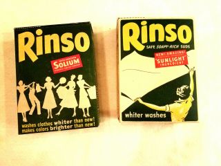 Vintage Rinso Laundry Detergent Boxes - - Lever Brothers - 2 Boxes