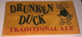 Drunken Duck Ale Bar Towel - Traditional Ale Measures 18” X 9” Vintage