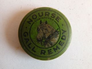 Vintage Very Small Sample Tin For Norse Gall Remedy For Animals Medicine