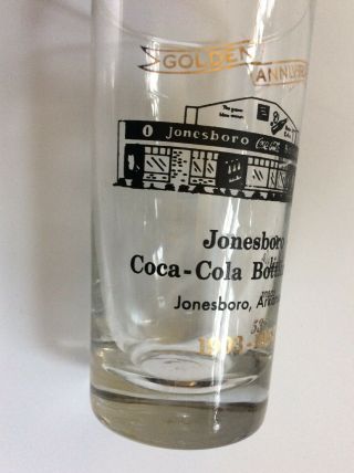 Vintage Coca Cola Coke Soda Pop 3 Drinking Glasses 1903 - 1953 Jonesboro AK 2