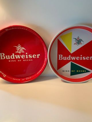 Vintage Budweiser Beer Serving Trays Metal King Of Beers 13 " Anheuser Busch