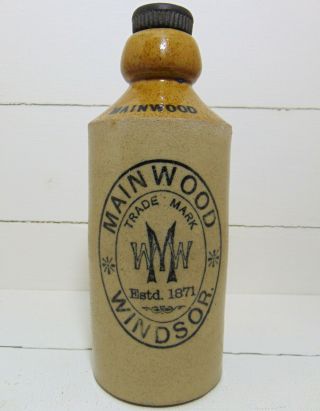 Scarce Mainwood Of Windsor Berkshire Ginger Beer Bottle C1910 - 15