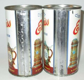 2 diff.  Edelweiss flat top beer can,  Chicago,  IL,  South Bend,  IN,  1950s 4
