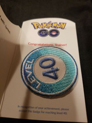 Pokemon Go Level 40 Badge - - Sprint Limited Edition Iron - On Patch