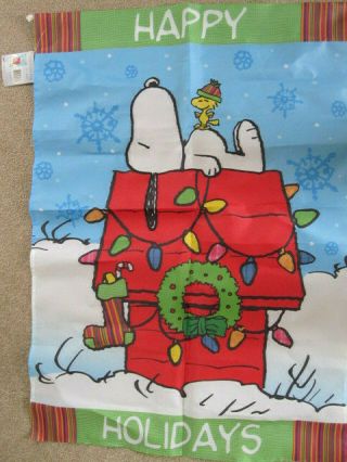Snoopy On His Dog House - Large Christmas Flag - (peanuts) - With Tag