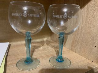 Bombay Sapphire Large Gin Glasses/ Balloons X2 Bar Beer Ale Authentic