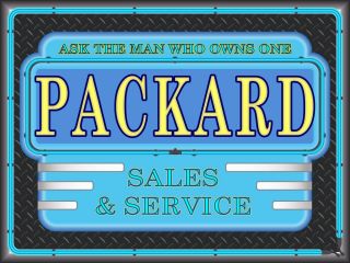 Packard Auto Dealer Marquee Neon Style Printed Banner Sign Garage Art 4 