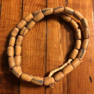 Antique 1600 - 1700’s African Sand Cast Beads Ghana Recycled Glass Trade Beads