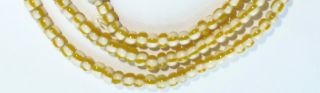 1 Strand Vintage French Yellow/White Striped Glass Seed Trade Beads 24 