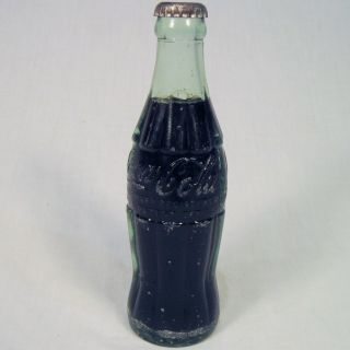 Vtg Full Coca Cola Green Bottle Trade Mark Registered 6.  5 Oz 1950s