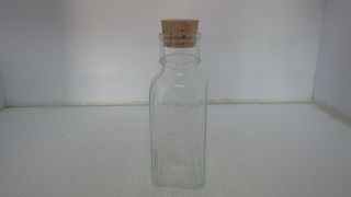 Honey Acres " 1 Pound Pure Honey " Vintage 7 " Clear Glass Bottle With Cork