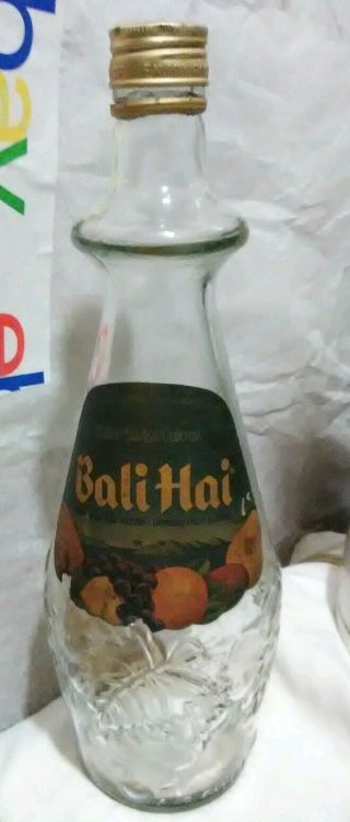Bali Hai Tropical Fruit Wine Bottle 4/5 Qt.  Empty 1970 