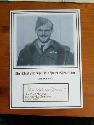 Raf Wwii Bomber Command Acm Sir Peter Le Cheminant Gcb Kcb Dfc Signed