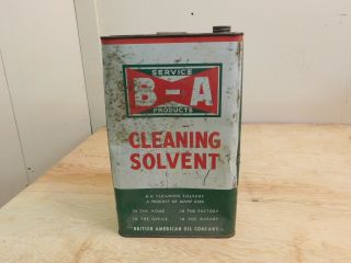 Vintage B/A British American Oil Co.  Bowtie Logo Cleaning Solvent 1 Gallon Can 3