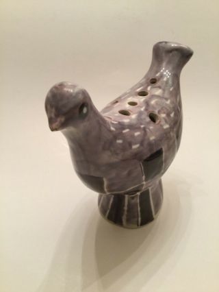 Vintage Tasca Quail Pottery Hand Painted Flower Display Figurine Italy Bird