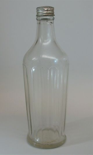 Vintage J H Heinz Vinegar Or Ketchup Bottle Metal Cork Cap 211 Ribbed Tapered