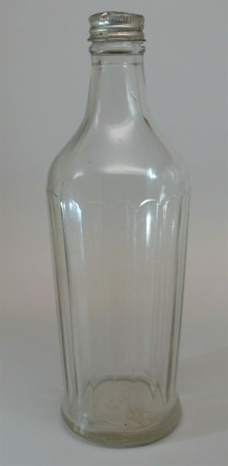 Vintage J H Heinz Vinegar or Ketchup Bottle Metal Cork Cap 211 Ribbed Tapered 2