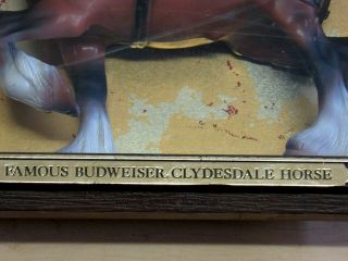 VINTAGE 1950 ' s BUDWEISER BEER CLYDESDALE SHADOW BOX BAR LIGHT SIGN 2 4