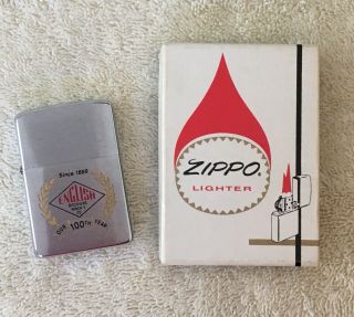 Vintage Zippo English Brothers Machine Company Lighter W Box