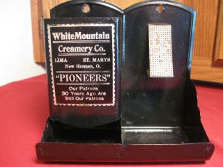 Antique White Mountain Creamery Lima St Marys Bremen Ohio Tin Match Safe