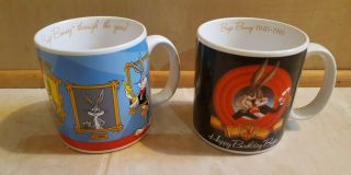 Warner Bros.  Looney Tunes Set Of 2 Vintage 50th Anniversary Bugs Bunny Mugs 1990