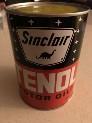 1960s Vintage Sinclair Tenol 20w Motor Oil Old 1 Qt Can York Sign Man Cave
