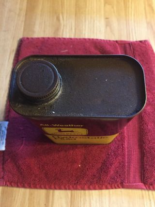 Vintage Advertising John Deere Oil Can Hydrostatic Fluid 7 Inches Tall Metal Tin 3