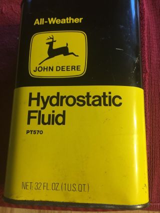 Vintage Advertising John Deere Oil Can Hydrostatic Fluid 7 Inches Tall Metal Tin 8