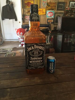 Vintage Jack Daniels Advertising Display Old No.  7 Glass Bottle