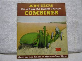 Antique 1940 John Deere Tractor Co Combines Brochure