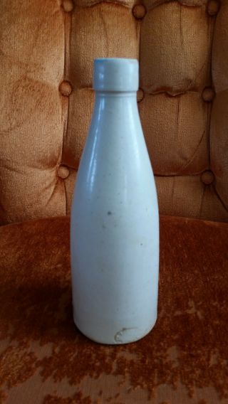 White/ Very Light Clay Beer Bottle From The Panama Canal Construction Great