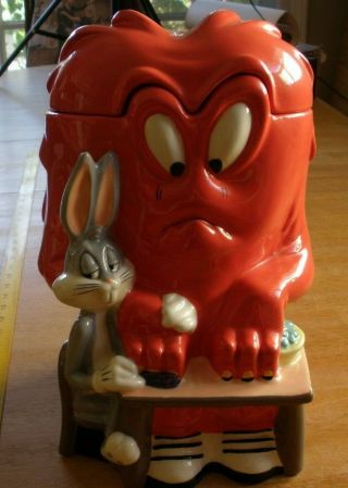 Bugs Bunny W/ Monster Cookie Jar Warner Brothers Studio Store Vintage Wbss 1997