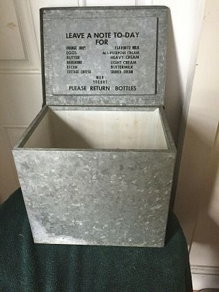 Vintage H.  P.  Hood And Sons Galvanized Milk Delivery Box