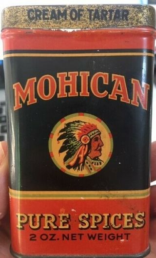 Mohican Cream Of Tartar Spice Tin - Vintage - Rare In This