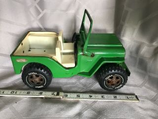 Vintage Early 1960 ' s Tonka All Metal Jeep Green 10” 2