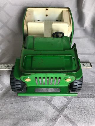 Vintage Early 1960 ' s Tonka All Metal Jeep Green 10” 4