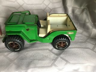 Vintage Early 1960 ' s Tonka All Metal Jeep Green 10” 6