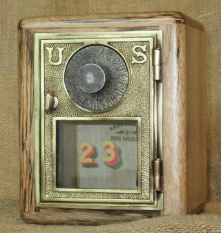 Post Office Door Bank 23 - Very Rare 1897 Eagle Lock Door Big Dial - Myrtle Wood