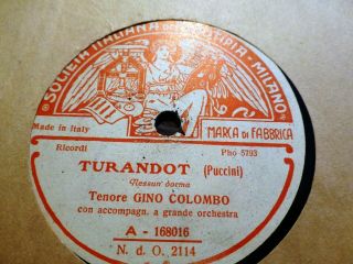 First Rec? Oct 10 1926 Gino Colombo Turandot Nessun Dorma/ Non Piangere Liu