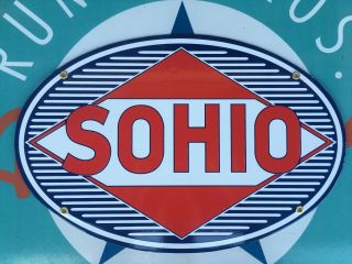 Sohio - Standard Oil Company Of Ohio Porcelain Coated 18 Gauge Steel Sign