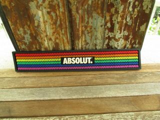 - " Absolut " Heavy Duty Rubber Bar Spill Mat - Rainbow Color Bottles