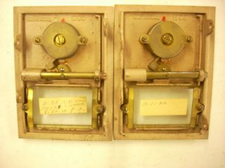 2 - Vintage 1966 Post Office box doors & frame 13 & 14,  Made by National Lock 2